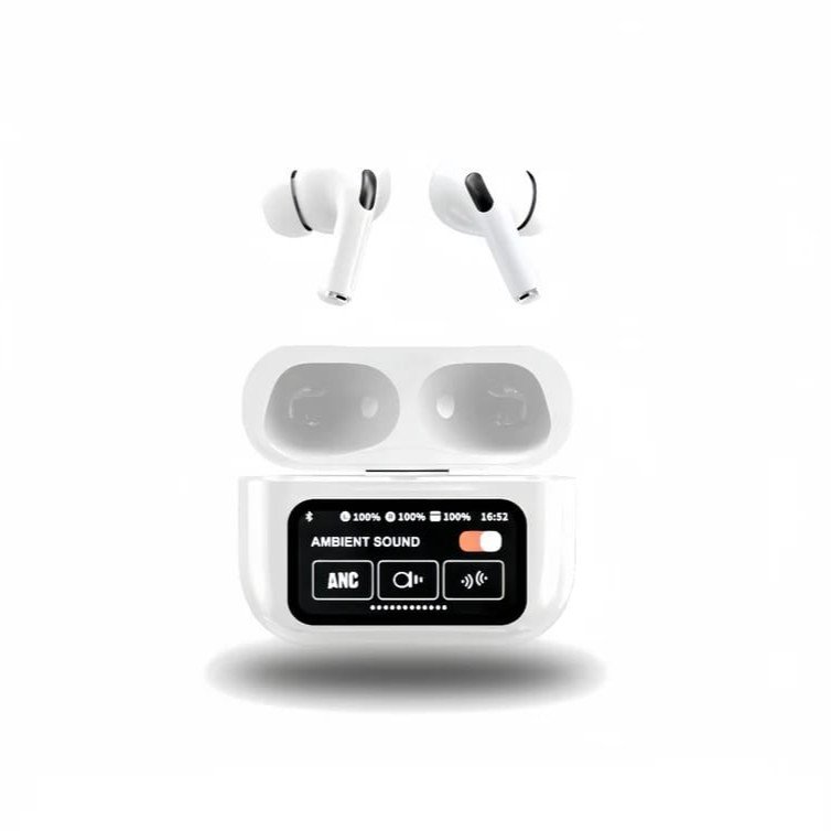 A9 Pro ANC/ENC Wireless Earbuds | Touch Screen Display Case | Bluetooth 5.3 | Double Noise Reduction | For iPhone & Android